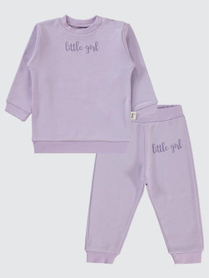 Civil Baby Little Girl Baskılı 6-18 Ay Takım - Lila