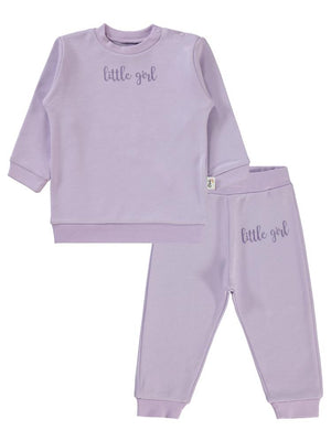 Civil Baby Little Girl Baskılı 6-18 Ay Takım - Lila
