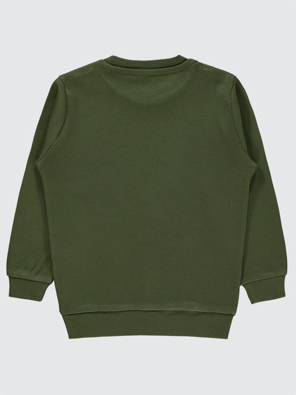 Civil Boys Köpek Baskılı 2-5 Yaş Sweatshirt - Haki