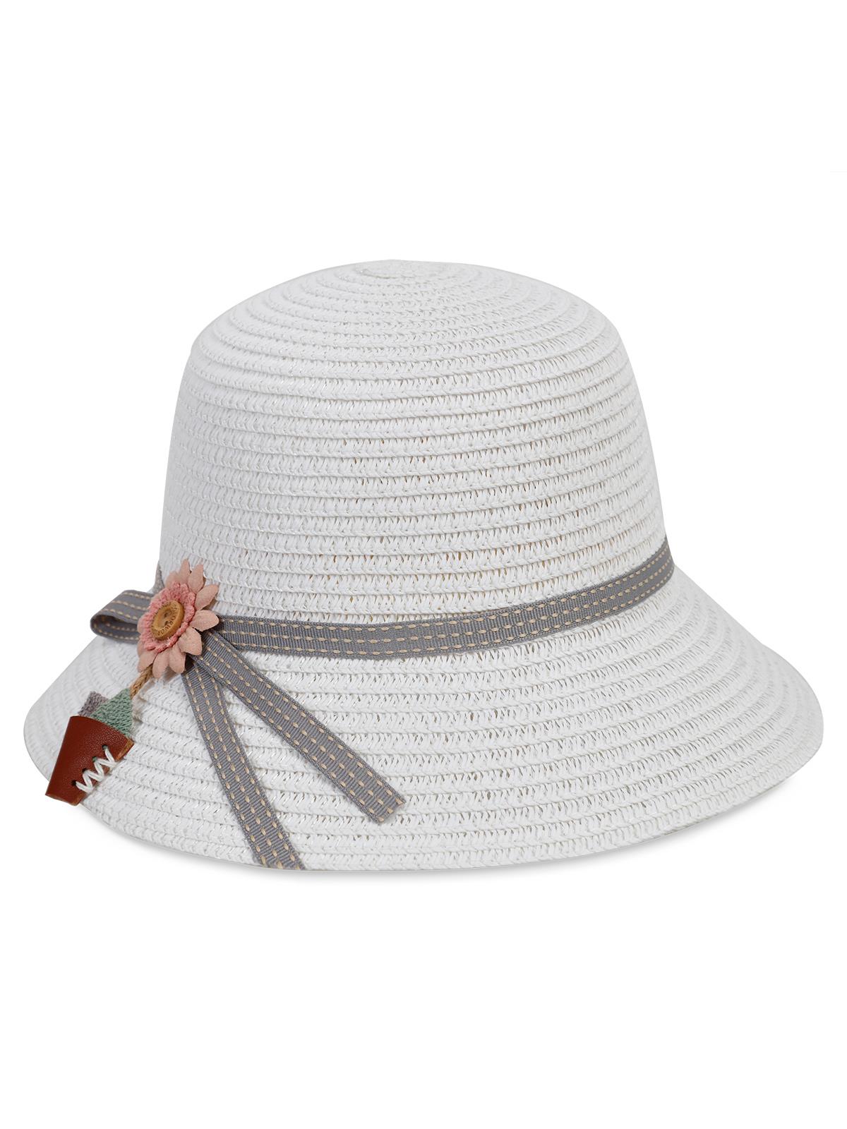 Civil Girls 6-9 Yaş Kız Çocuk Hasır Şapka - Beyaz