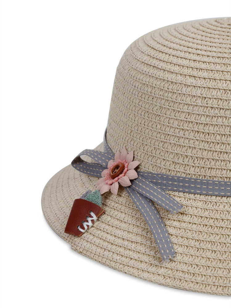 Civil Girls 6-9 Yaş Kız Çocuk Hasır Şapka - Bej