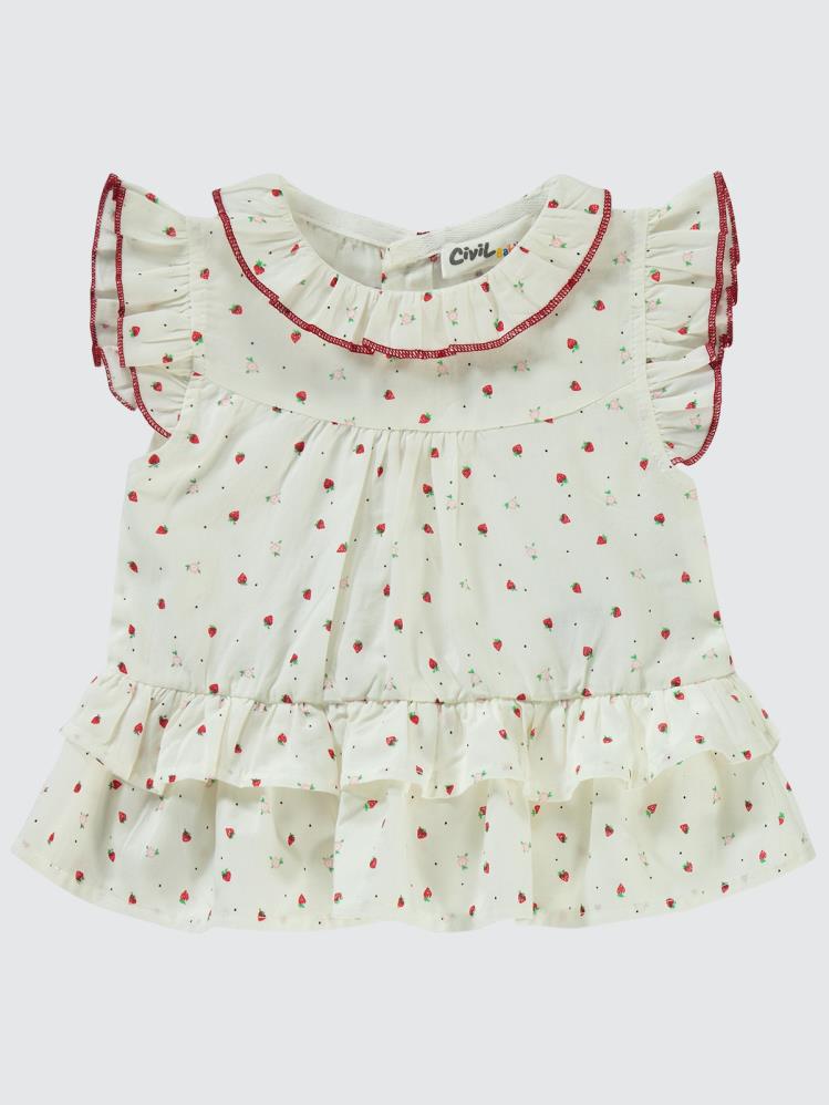 Civil Baby Çilek Empirme 6-18 Ay Takım - Kırmızı