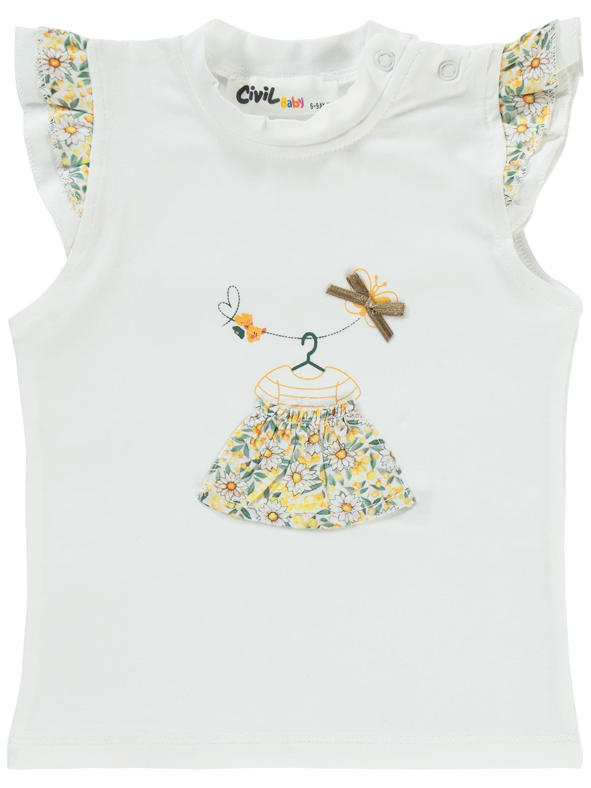 Civil Baby Çiçek Baskılı 2'Li 6-18 Ay Takım - Sarı