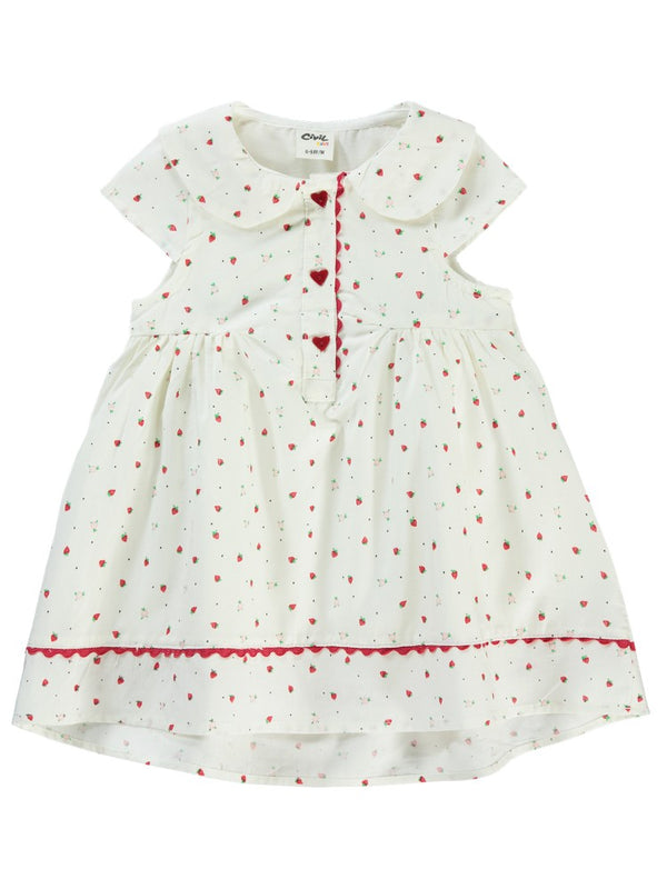 Civil Baby Çilek Empirme 6-18 Ay Elbise - Kırmızı
