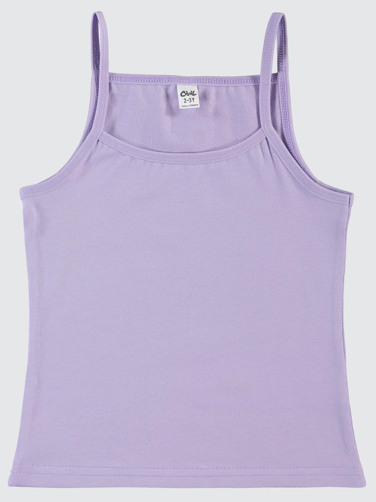 Civil Girls Lila-Beyaz Basic 2-10 Yaş 2'li Atlet St - Beyaz