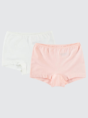 Civil Girls Kız Çocuk 2'li Boxer Set  2-10 Yaş - Ekru