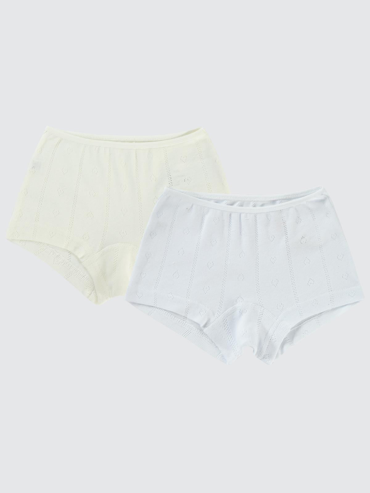Civil Girls Kız Çocuk 2'li Boxer Set 2-10 Yaş - Ekru
