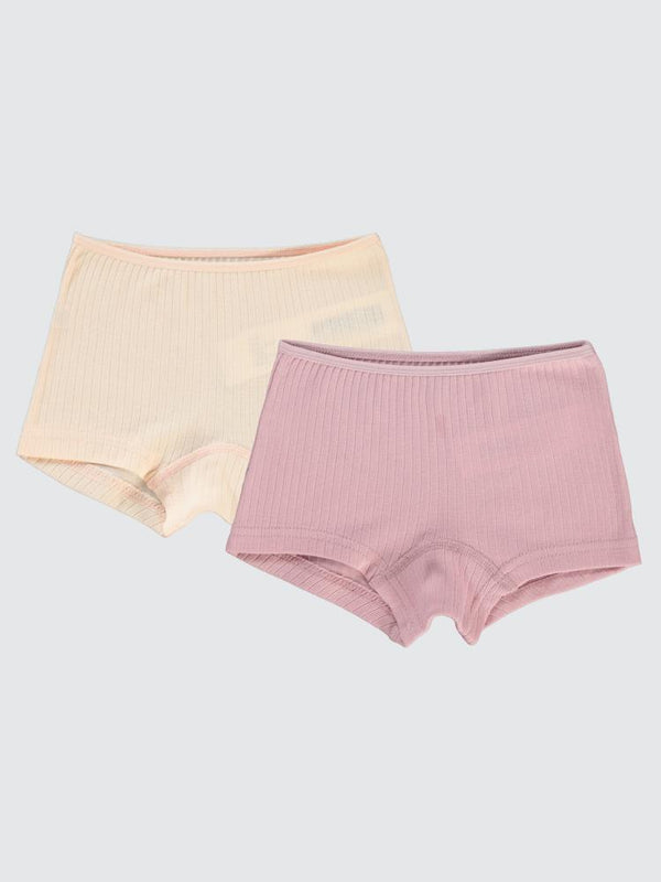 Civil Girls Gül-Somon Ribana Derbili 2-10 Yaş 2'li Boxer Set - Pembe