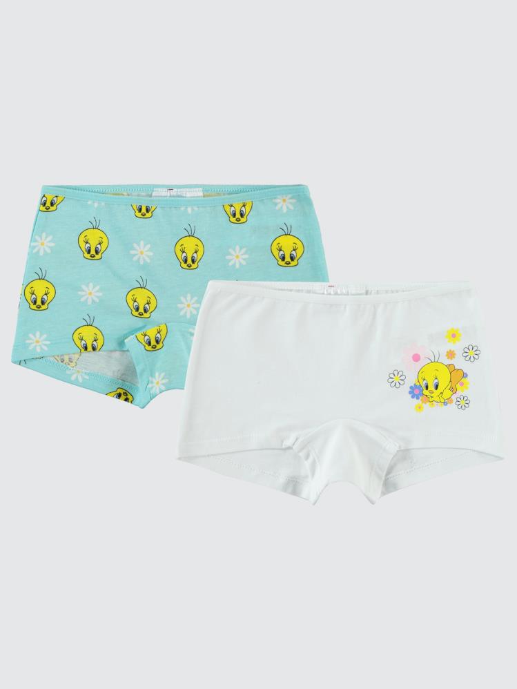 Tweety Kız Çocuk 2'li Boxer Set 2-10 Yaş  - Mavi