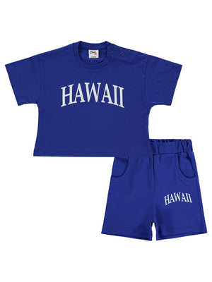 Civil Baby Hawaii Baskılı 6-18 Ay Takım - Mavi
