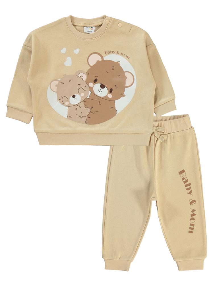 Civil Baby Bebek Ayılar Baskılı 6-18 Ay Takım - Kahverengi