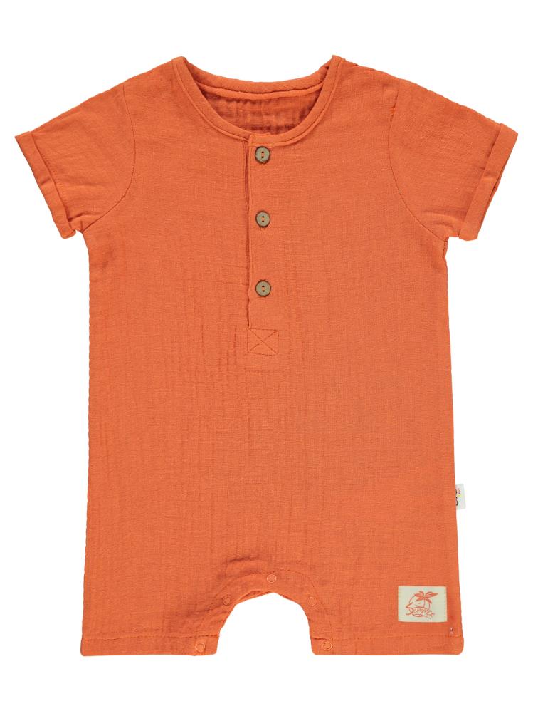 Civil Baby Kıvırcık Önü Patlı Alttan Çıtçıtlı 6-18 Ay Tulum - Turuncu