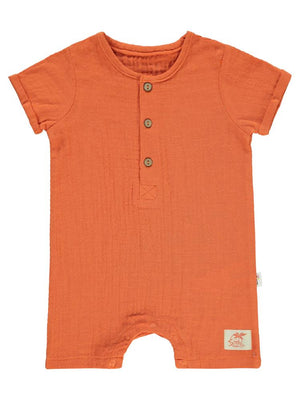 Civil Baby Kıvırcık Önü Patlı Alttan Çıtçıtlı 6-18 Ay Tulum - Turuncu
