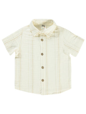 Civil Baby Çizgili Yakalı Müslin 6-18 Ay Gömlek - Kahverengi