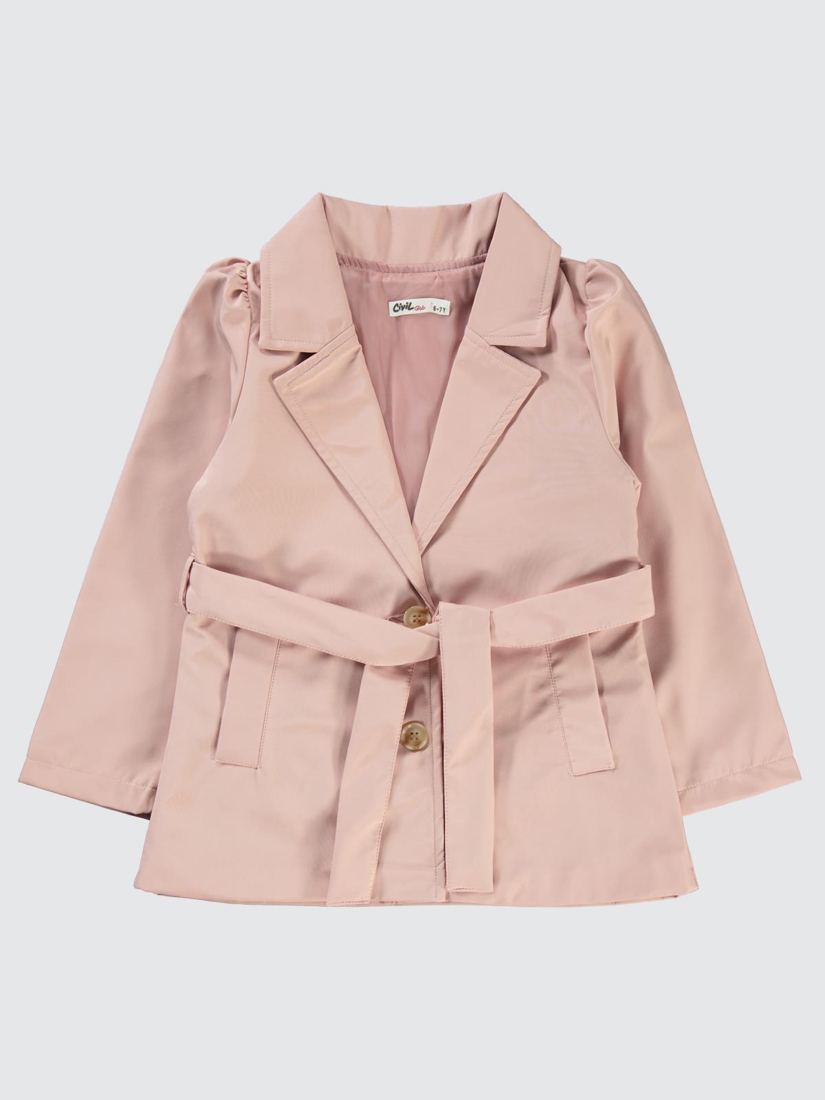 Civil Girls Trençkot 6-9 Yaş Ceket - Pudra