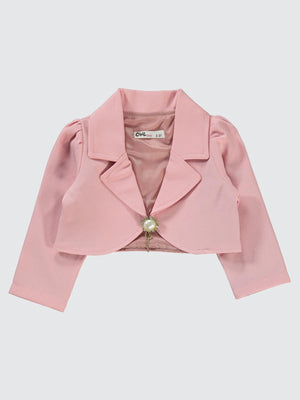 Civil Girls Broşlu 2-5 Yaş Bolero - Pudra