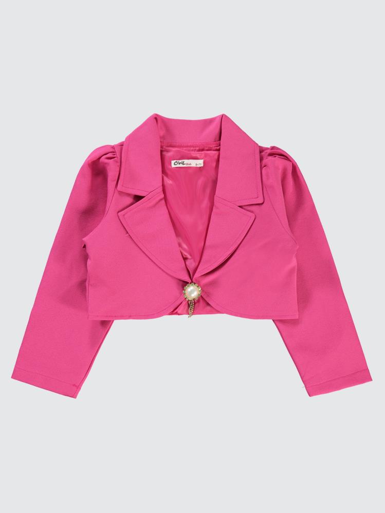 Civil Girls Broşlu 10-13 Yaş Bolero - Fusya