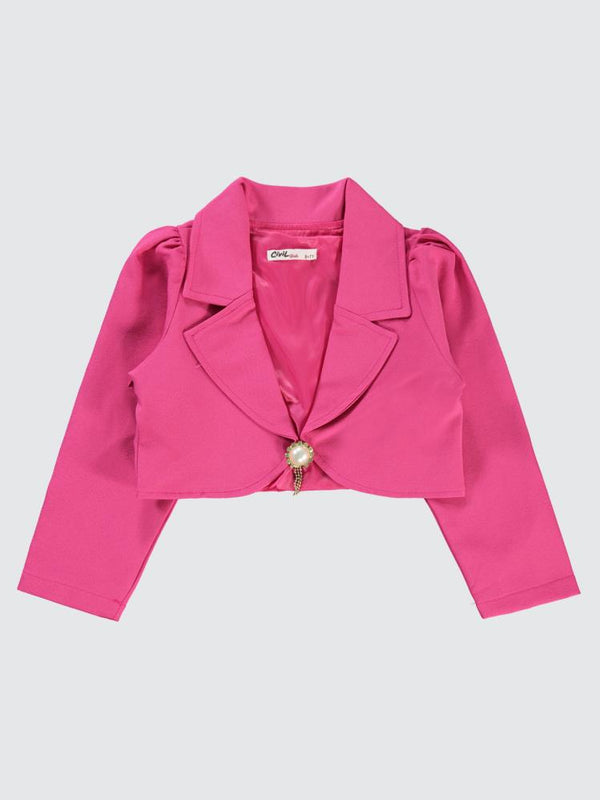 Civil Girls Broşlu 6-9 Yaş Bolero - Fusya