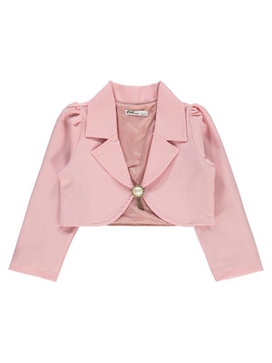 Civil Girls Broşlu 10-13 Yaş Bolero - Pudra