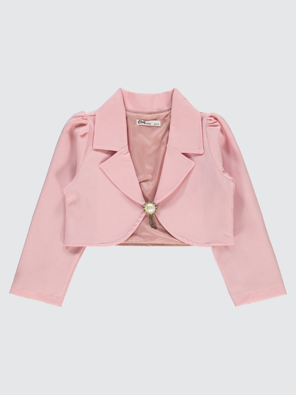 Civil Girls Broşlu 6-9 Yaş Bolero - Pudra