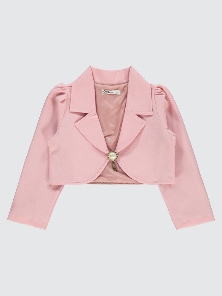 Civil Girls Broşlu 6-9 Yaş Bolero - Pudra