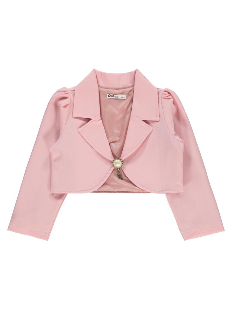 Civil Girls Broşlu 10-13 Yaş Bolero - Pudra