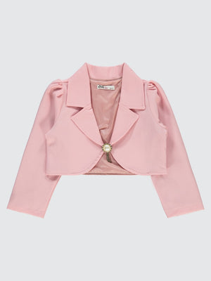 Civil Girls Broşlu 6-9 Yaş Bolero - Pudra
