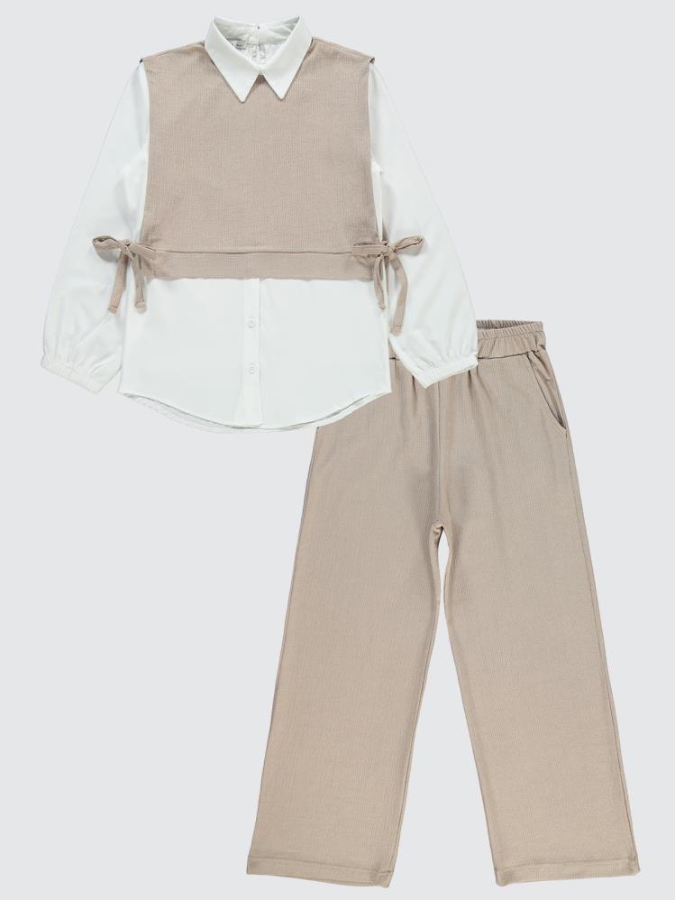 Civil Girls Süeterli 10-13 Yaş Takım - Bej