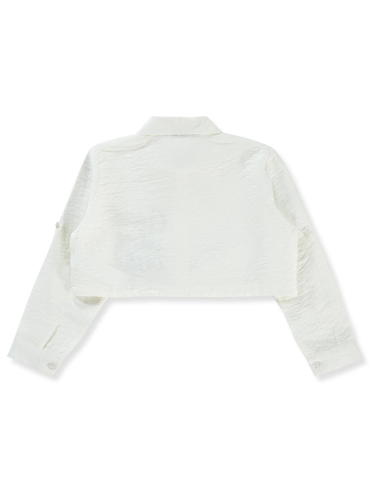 Civil Girls Good Vibes Only Baskılı 6-9 Yaş Gömlek - Beyaz