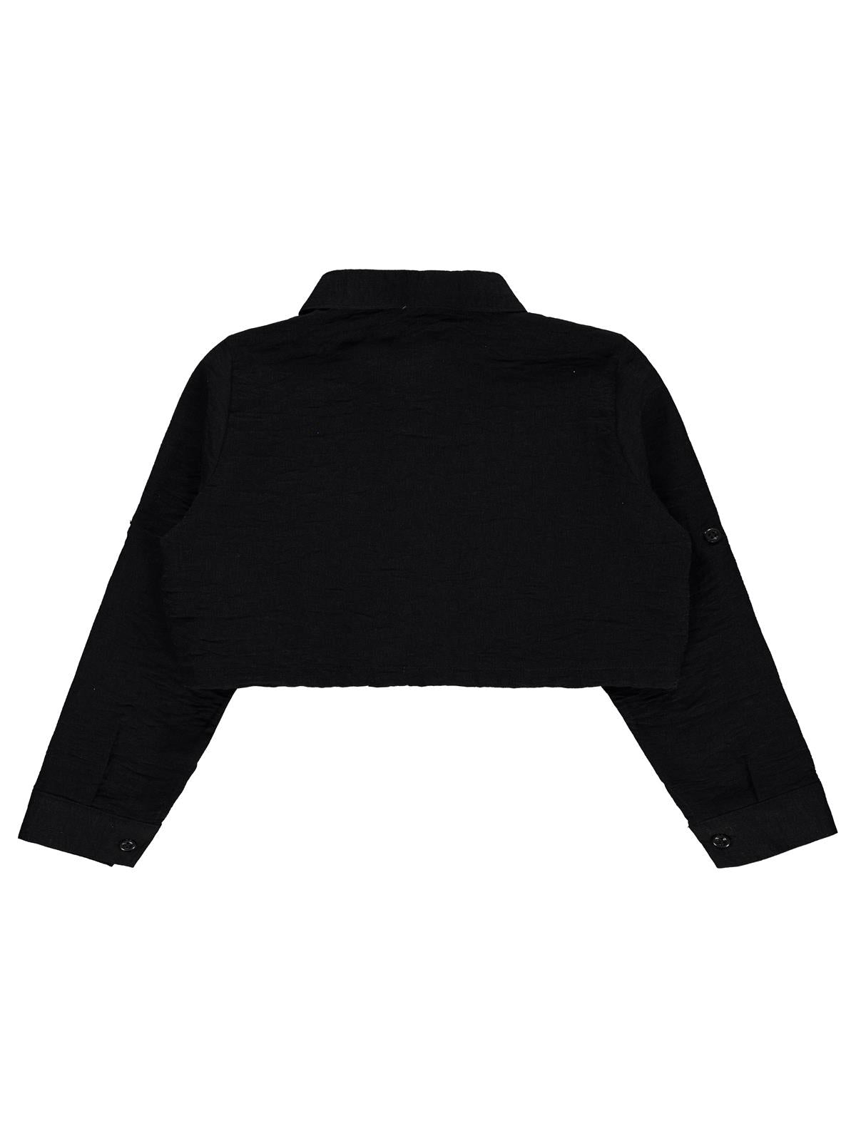 Civil Girls Good Vibes Only Baskılı 6-9 Yaş Gömlek - Siyah