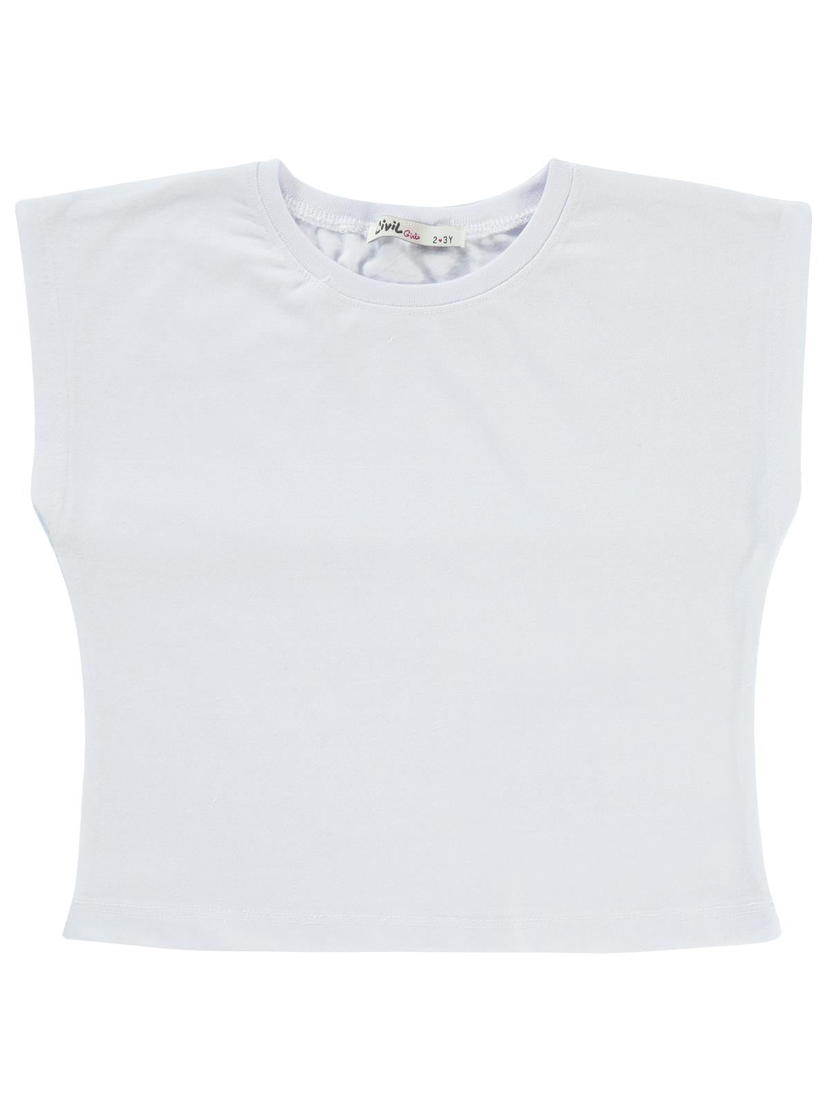 Civil Girls Düz Tişörtlü Çizgili 2-5 Yaş Gömlek - Mavi