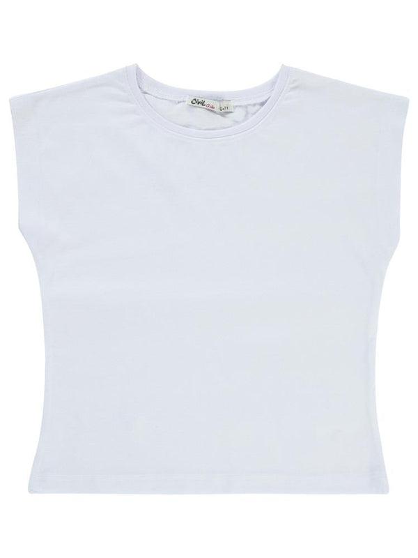 Civil Girls Düz Tişörtlü 6-9 Yaş Gömlek - Mavi