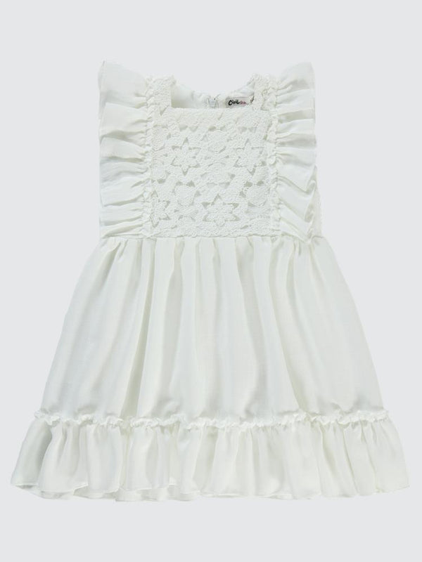 Civil Girls Fırfırlı 2-5 Yaş Elbise - Ekru