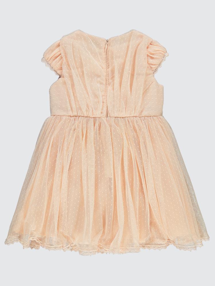 Civil Girls Çiçek Kemerli 2-5 Yaş Elbise - Pudra