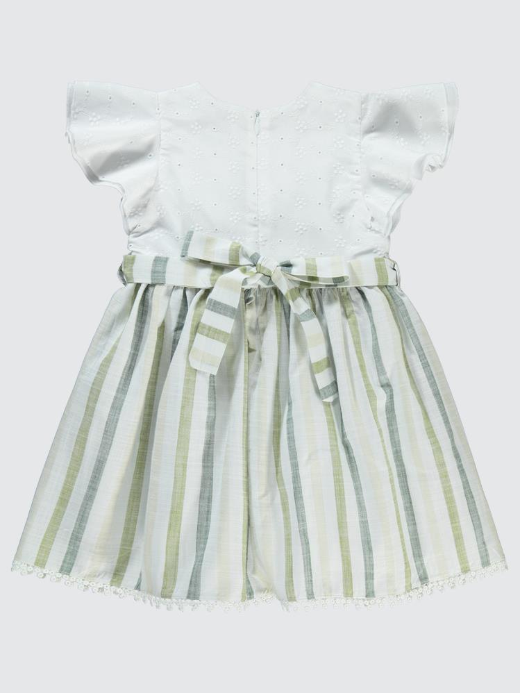 Civil Girls Robası Brodeli 2-5 Yaş Elbise - Ekru