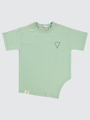 Civil Boys V Baskılı Asimetrik 6-9 Yaş Tişört - Yeşil