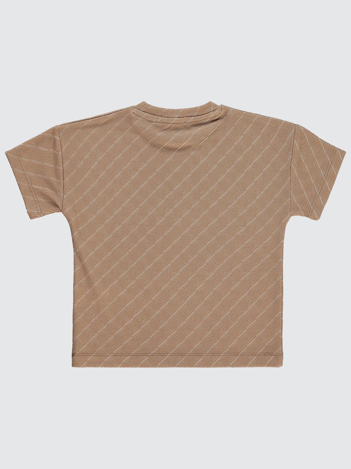 Civil Boys Baklava Desenli 2-5 Yaş Tişört - Kahverengi