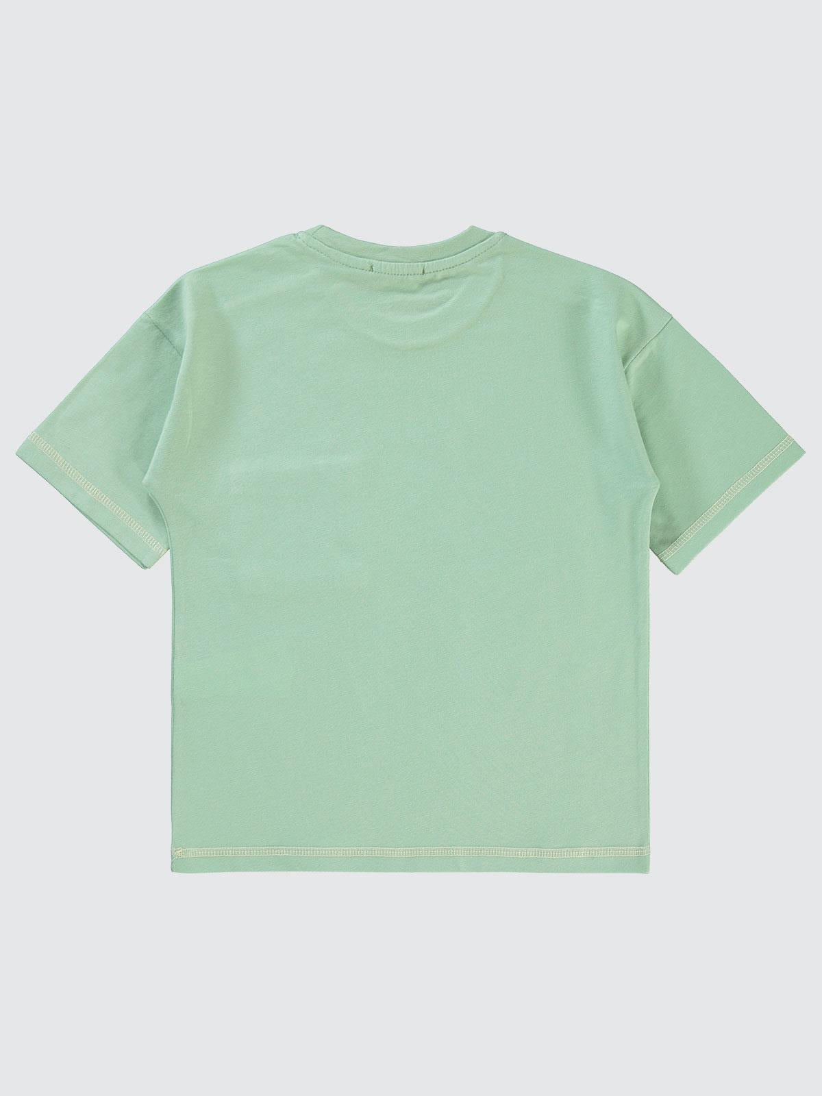 Civil Boys Dantel Cepli Süzine Dikişli 6-9 Yaş Tişört - Yeşil