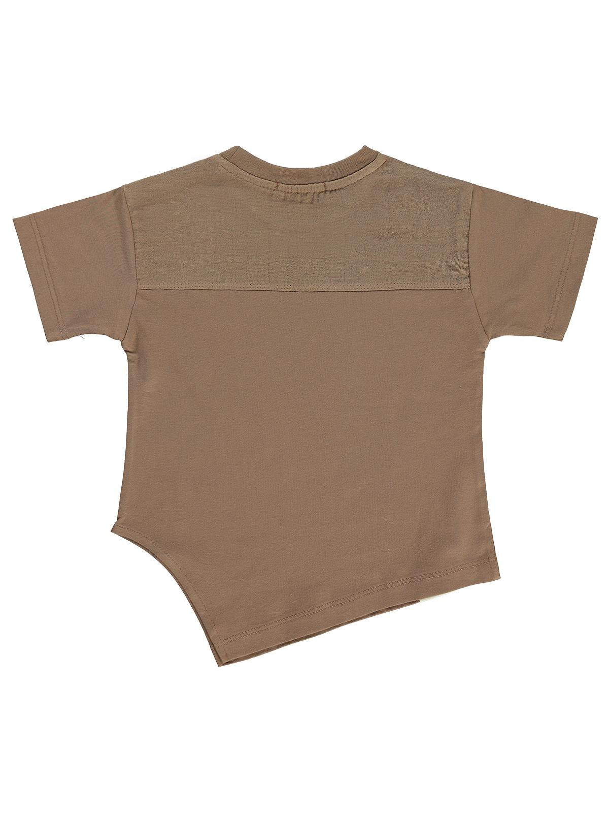 Civil Boys V Baskılı 2-5 Yaş Tişört - Kahve