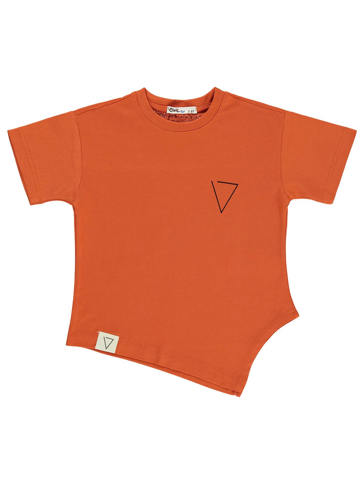 Civil Boys V Baskılı 2-5 Yaş Tişört - Turuncu