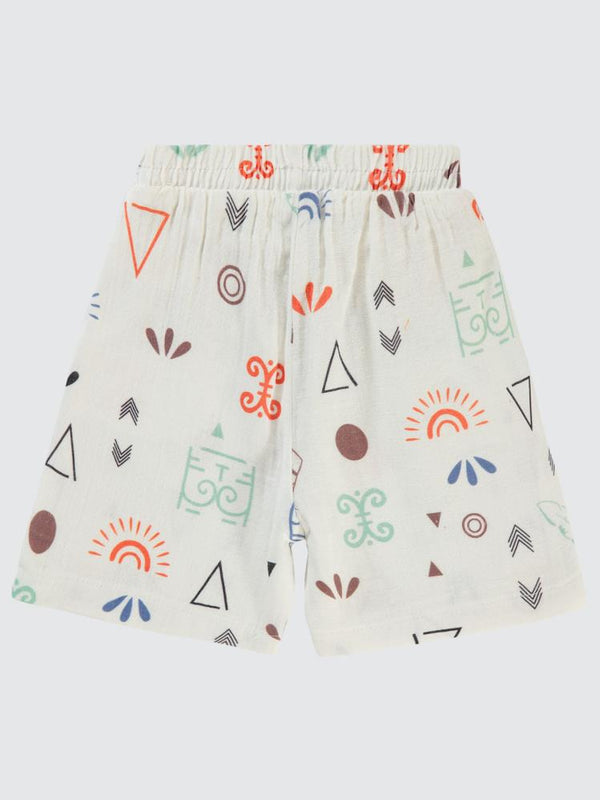 Civil Boys Etnik Desen Empirme 2-5 Yaş Şort - Kahverengi