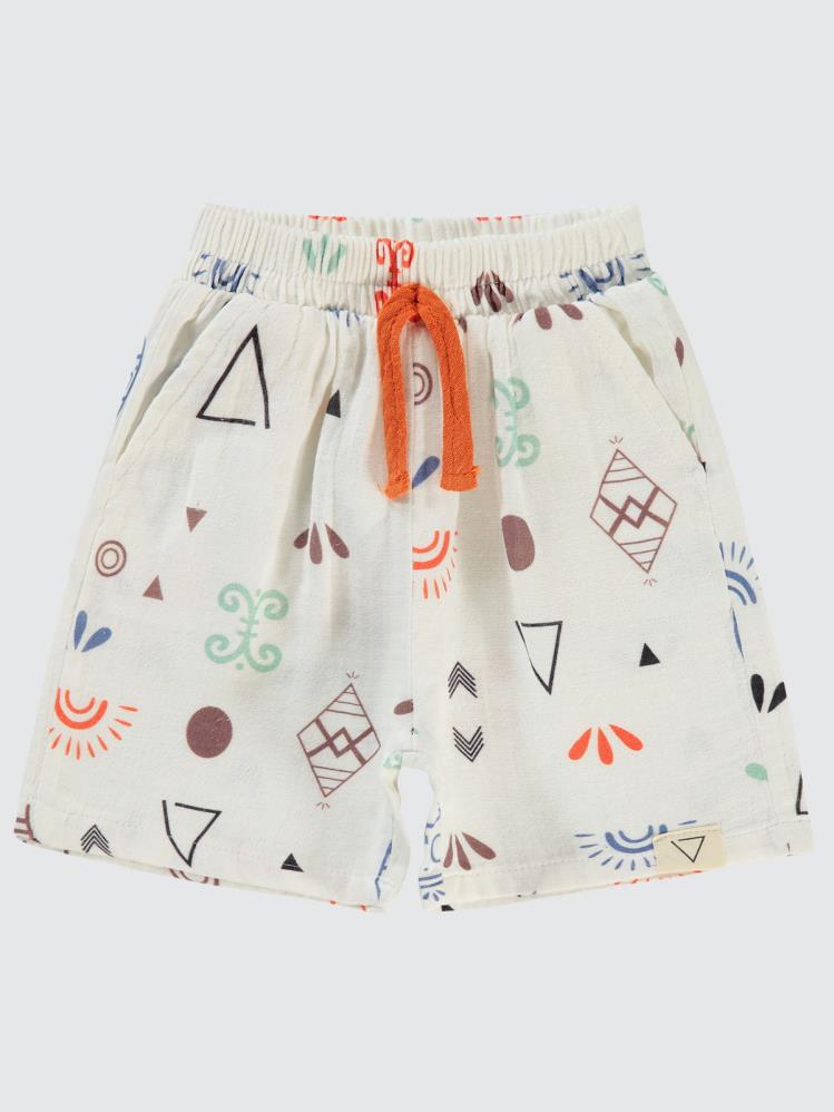 Civil Boys Etnik Desen Empirme 2-5 Yaş Şort - Turuncu