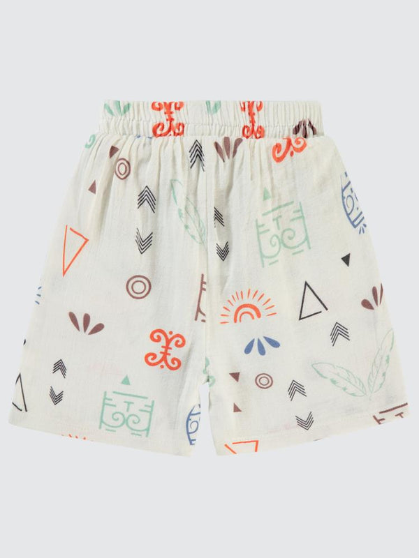 Civil Boys Etnik Desen Empirme 2-5 Yaş Şort - Turuncu