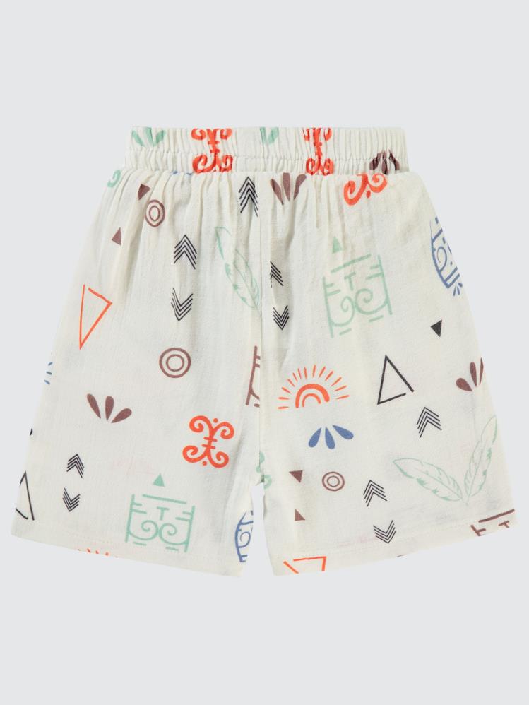 Civil Boys Etnik Desen Empirme 2-5 Yaş Şort - Turuncu
