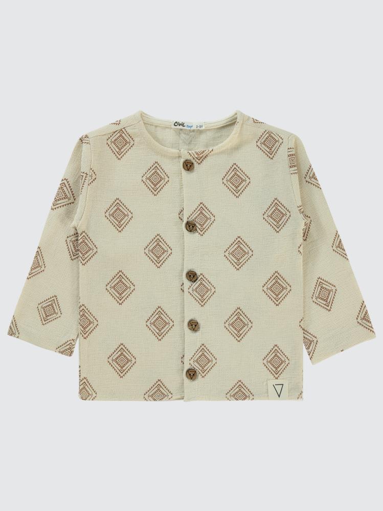 Civil Boys Bohem Desenli 2-5 Yaş Gömlek - Kahverengi