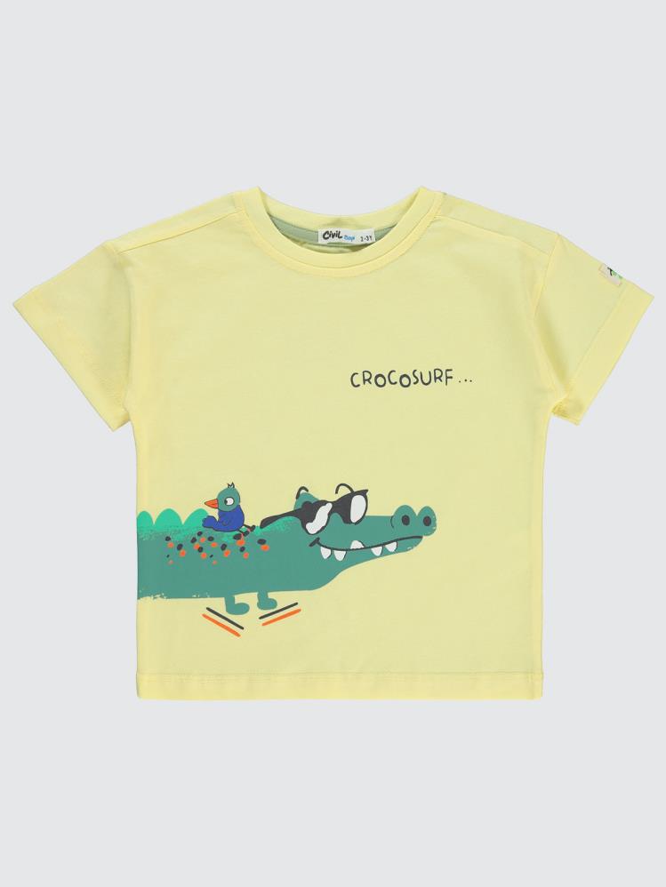 Civil Boys Crocosurf Baskılı 2-5 Yaş Tişört - Sarı