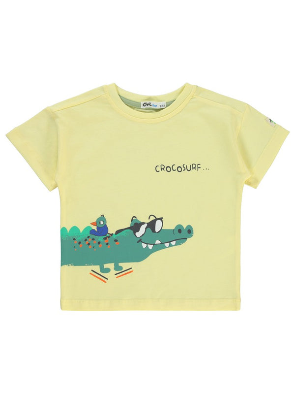 Civil Boys Crocosurf Baskılı 2-5 Yaş Tişört - Sarı