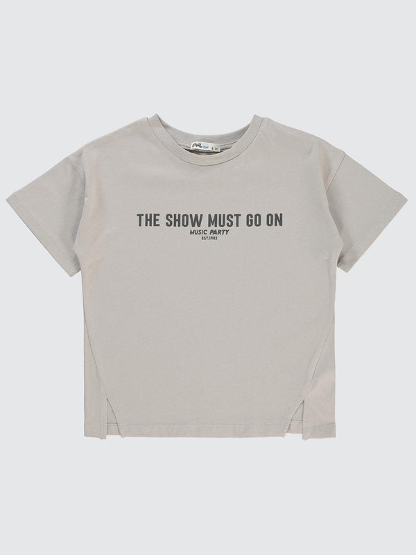 Civil Boys The Show Must Go On Baskılı 6-9 Yaş Tişört - Gri
