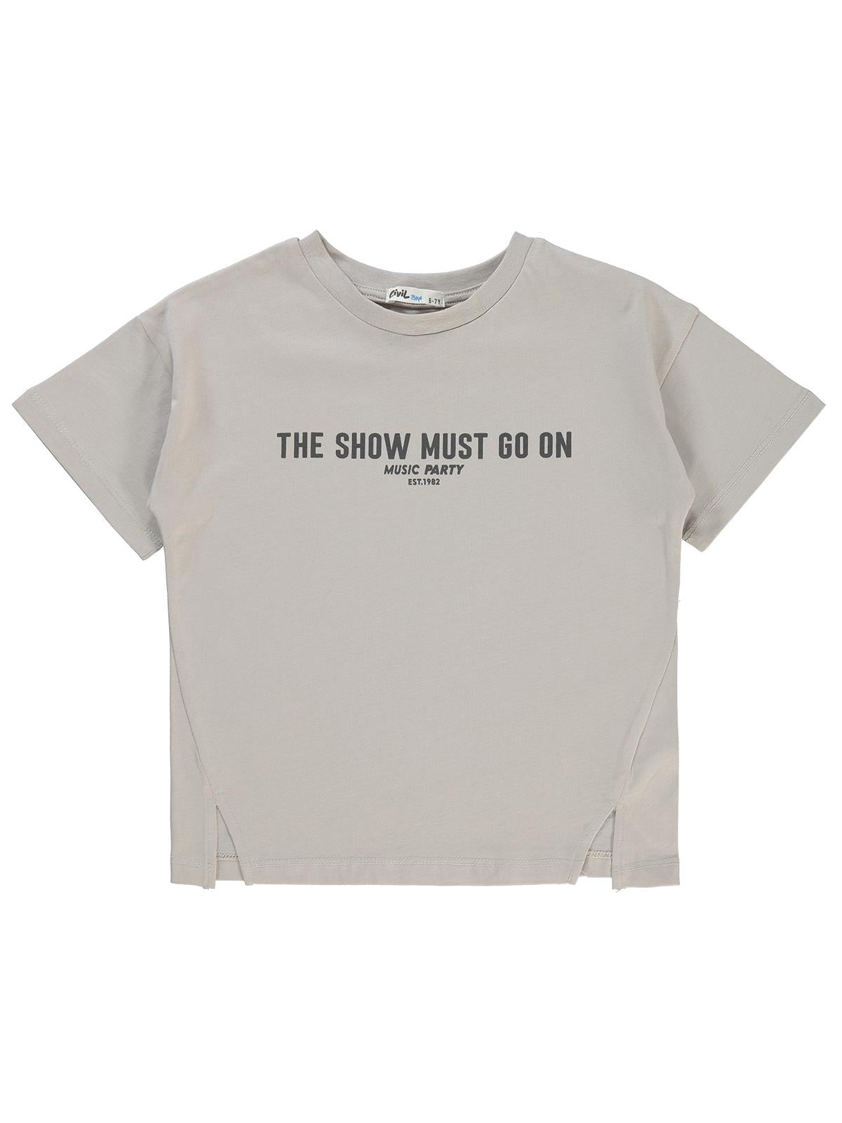 Civil Boys The Show Must Go On Baskılı 6-9 Yaş Tişört - Gri