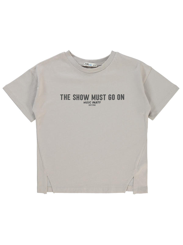 Civil Boys The Show Must Go On Baskılı 6-9 Yaş Tişört - Gri